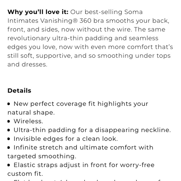 Soma Vanishing 360 Perfect Coverage Wireless Bra - Picture 7 of 7